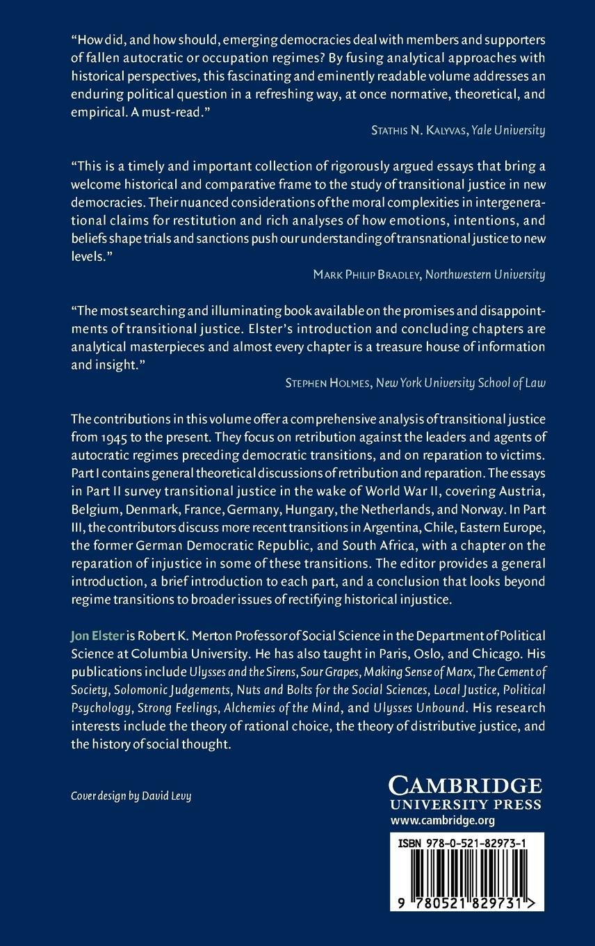 Rückseitencover Retribution and Reparation in the Transition to Democracy