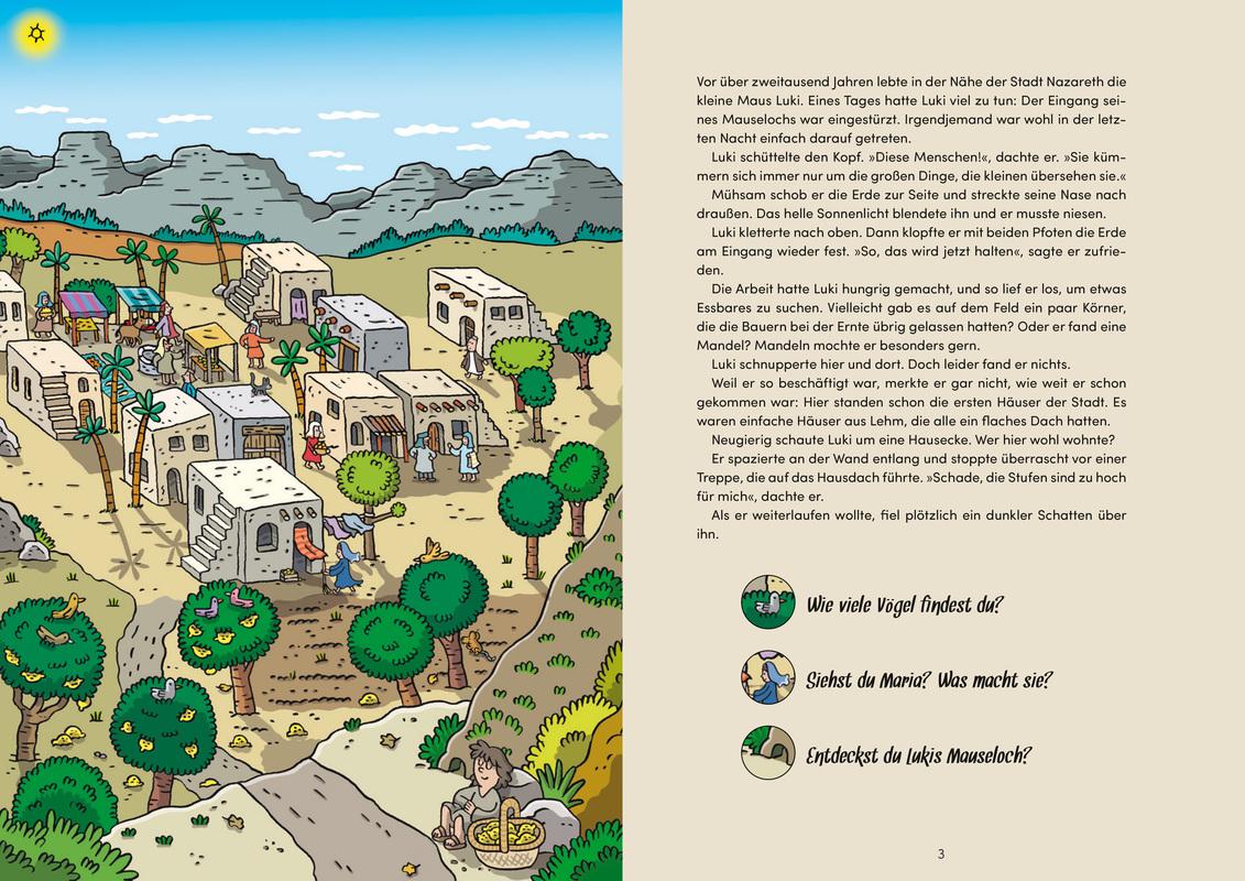 Beispielinhalt (Bild) Die Weihnachtsgeschichte - Mein Vorlese-Wimmelbuch