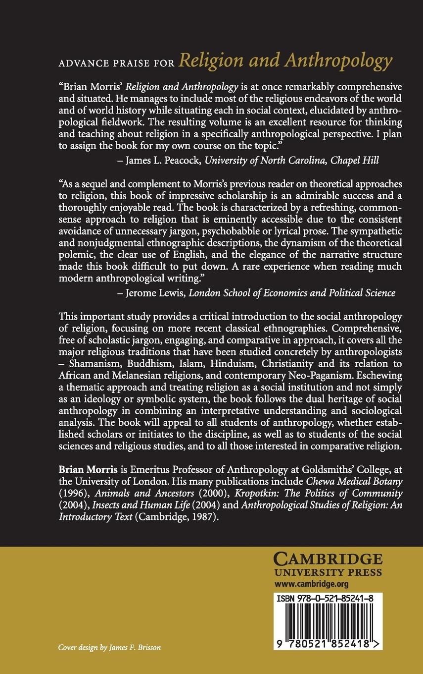 Rückseitencover Religion and Anthropology