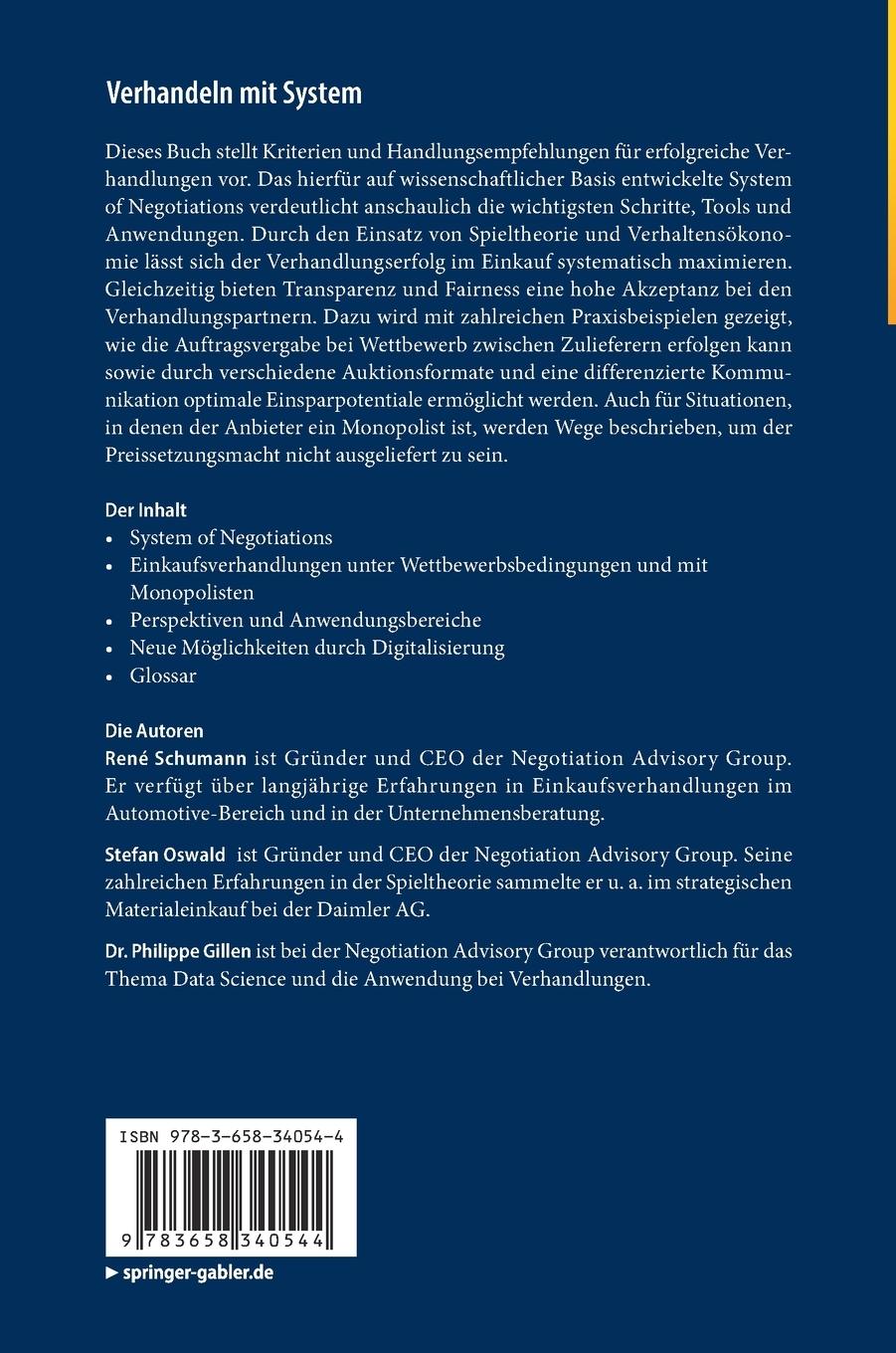 Rückseitencover Verhandeln mit System