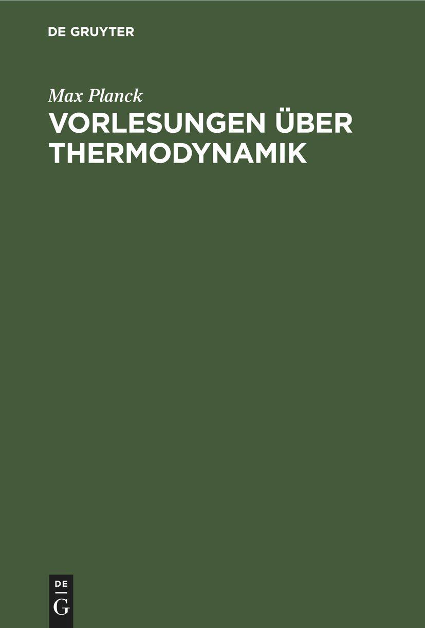 Vorderes Coverbild Vorlesungen über Thermodynamik
