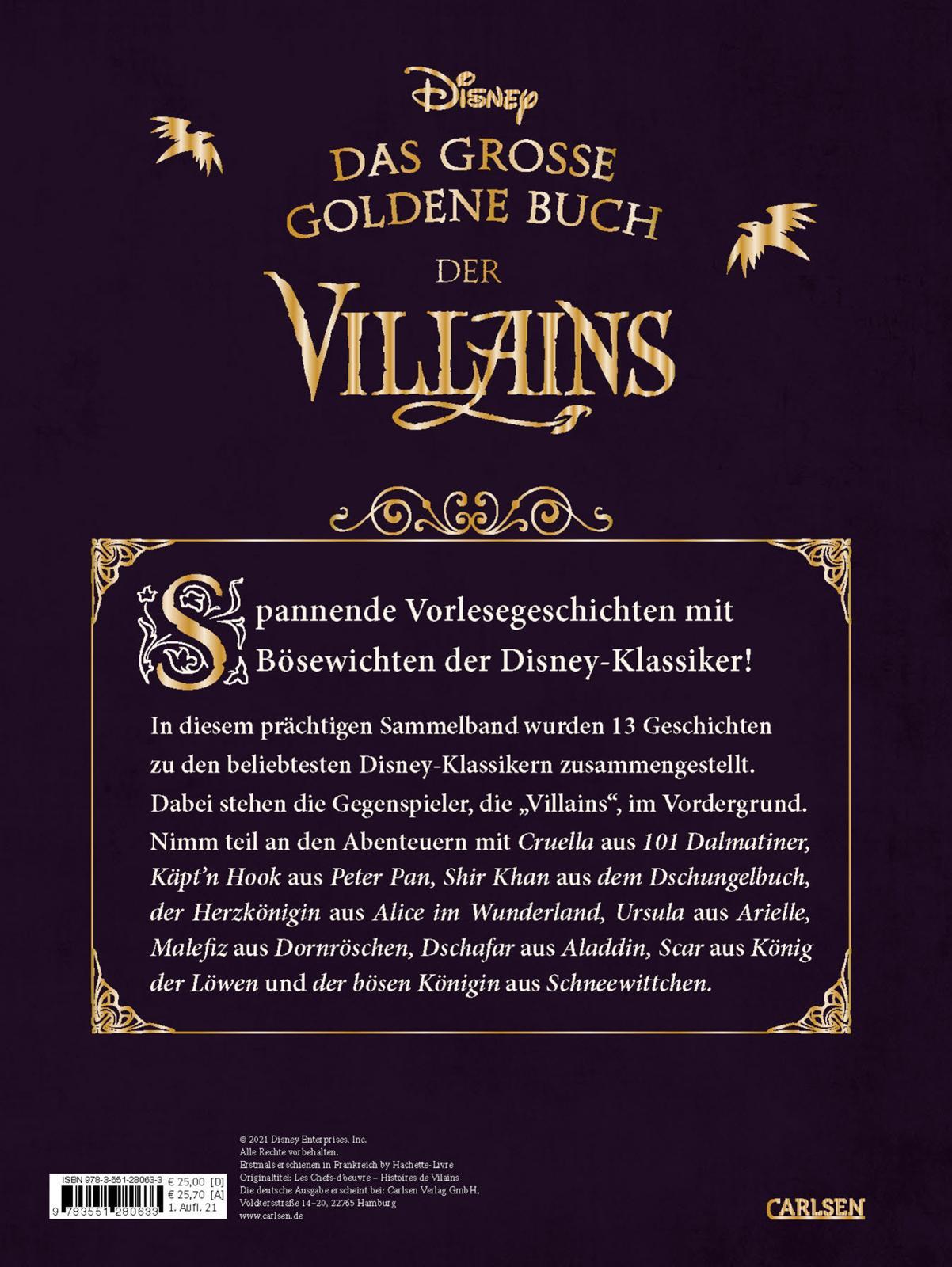 Rückseitencover Disney: Das große goldene Buch der Villains
