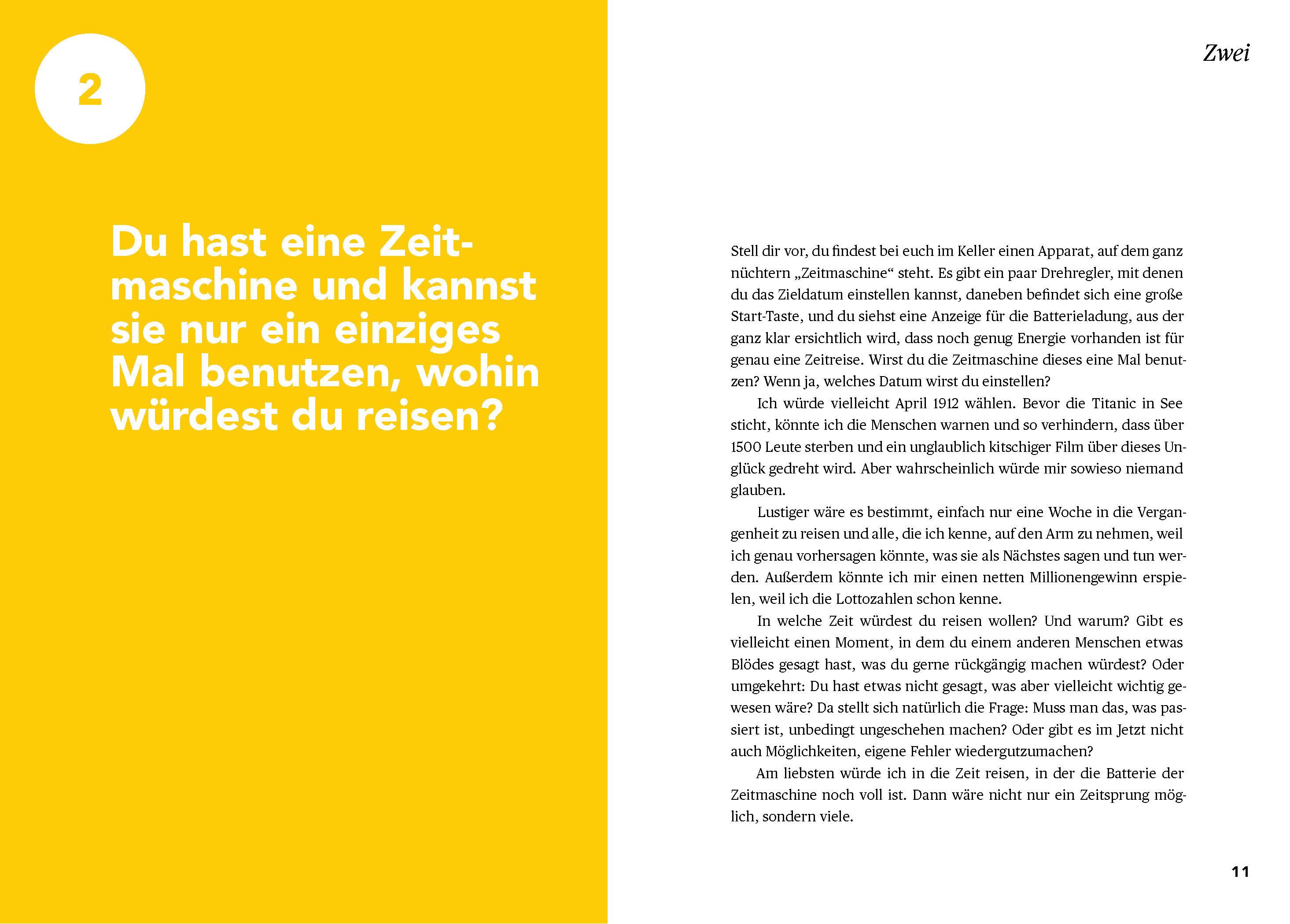 Beispielinhalt (Bild) 99 seichte Fragen für tiefgründige Unterhaltungen zwischen Eltern und Kindern