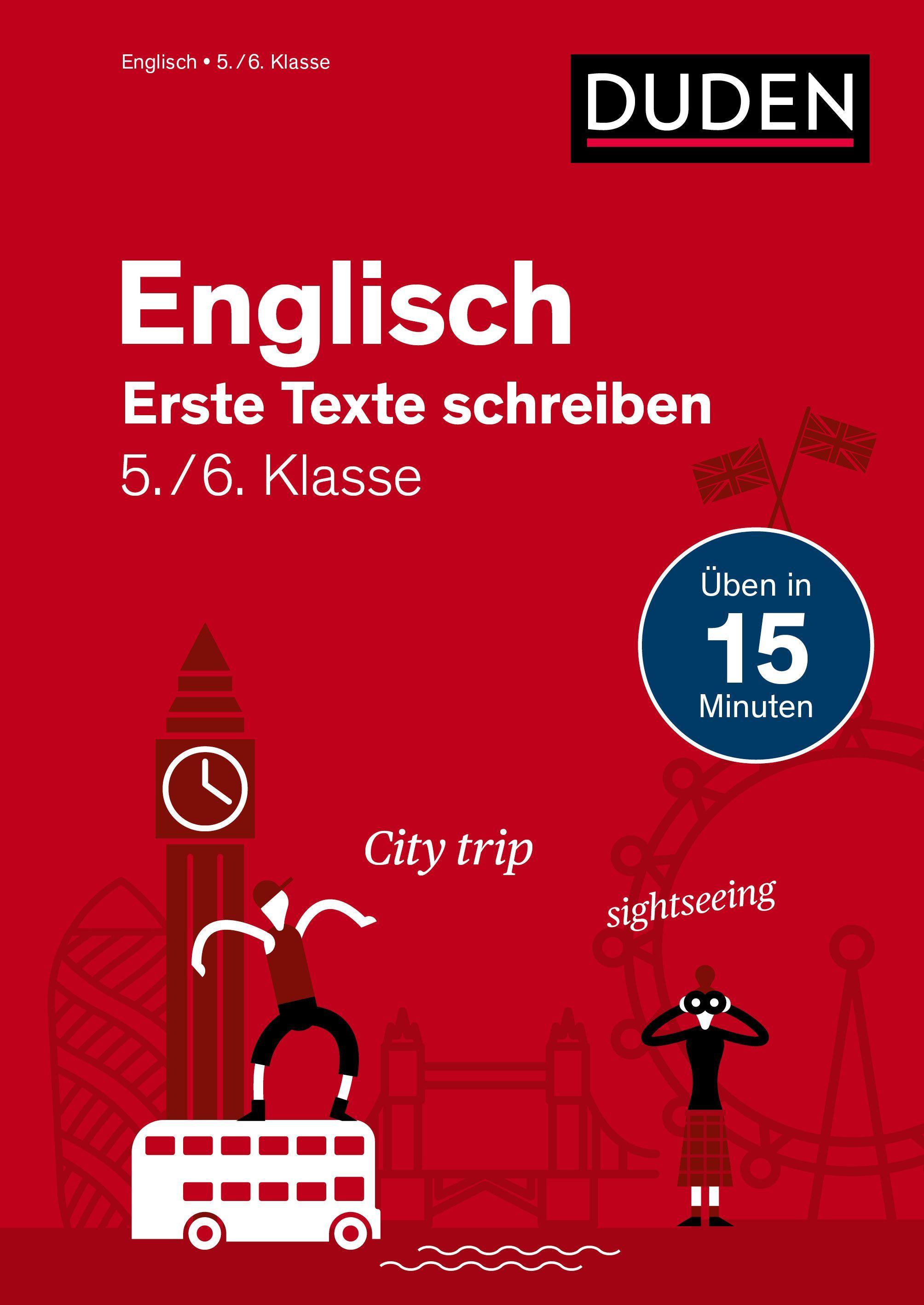 Vorderes Coverbild Englisch in 15 Min - Erste Texte schreiben 5./6. Klasse