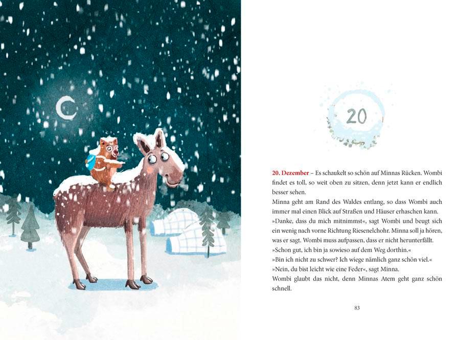 Beispielinhalt (Bild) Ein Wombat im Schnee. Adventsgeschichte zum Vorlesen in 24 Kapiteln