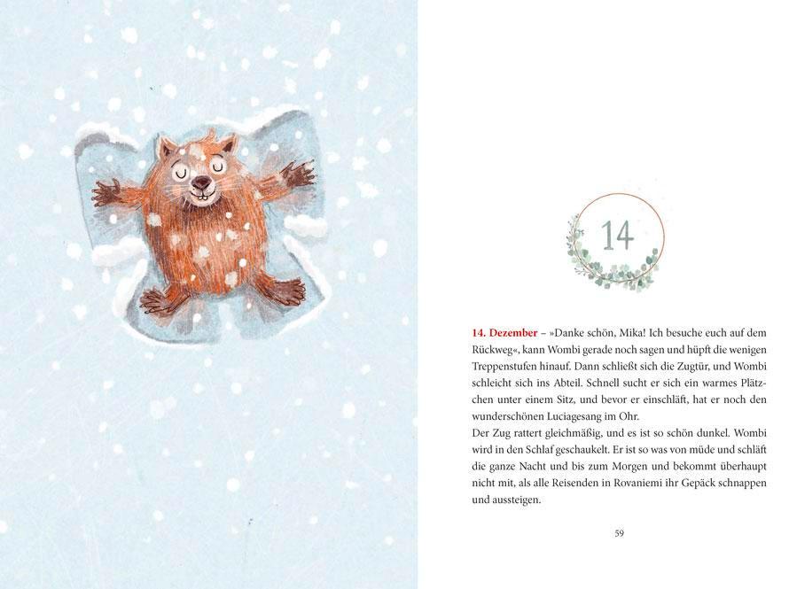 Beispielinhalt (Bild) Ein Wombat im Schnee. Adventsgeschichte zum Vorlesen in 24 Kapiteln