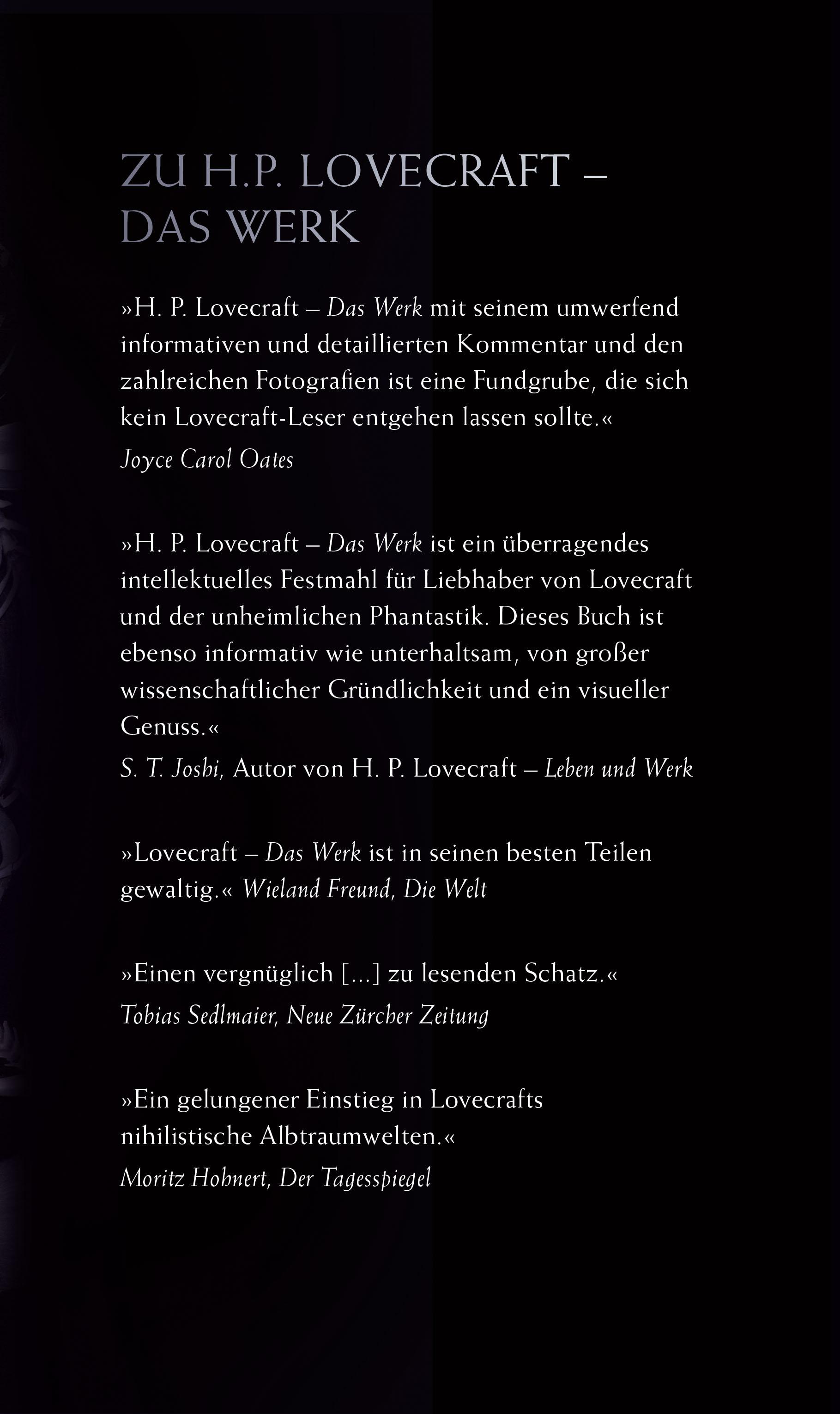 Beispielinhalt (Bild) H. P. Lovecraft. Das Werk II