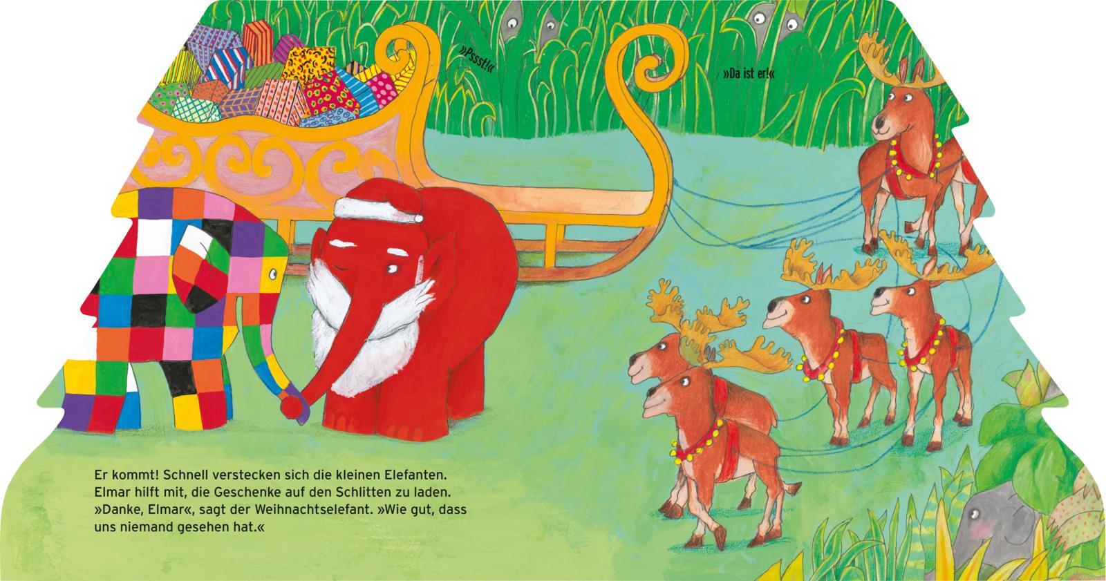 Beispielinhalt (Bild) Elmar: Elmar feiert Weihnachten
