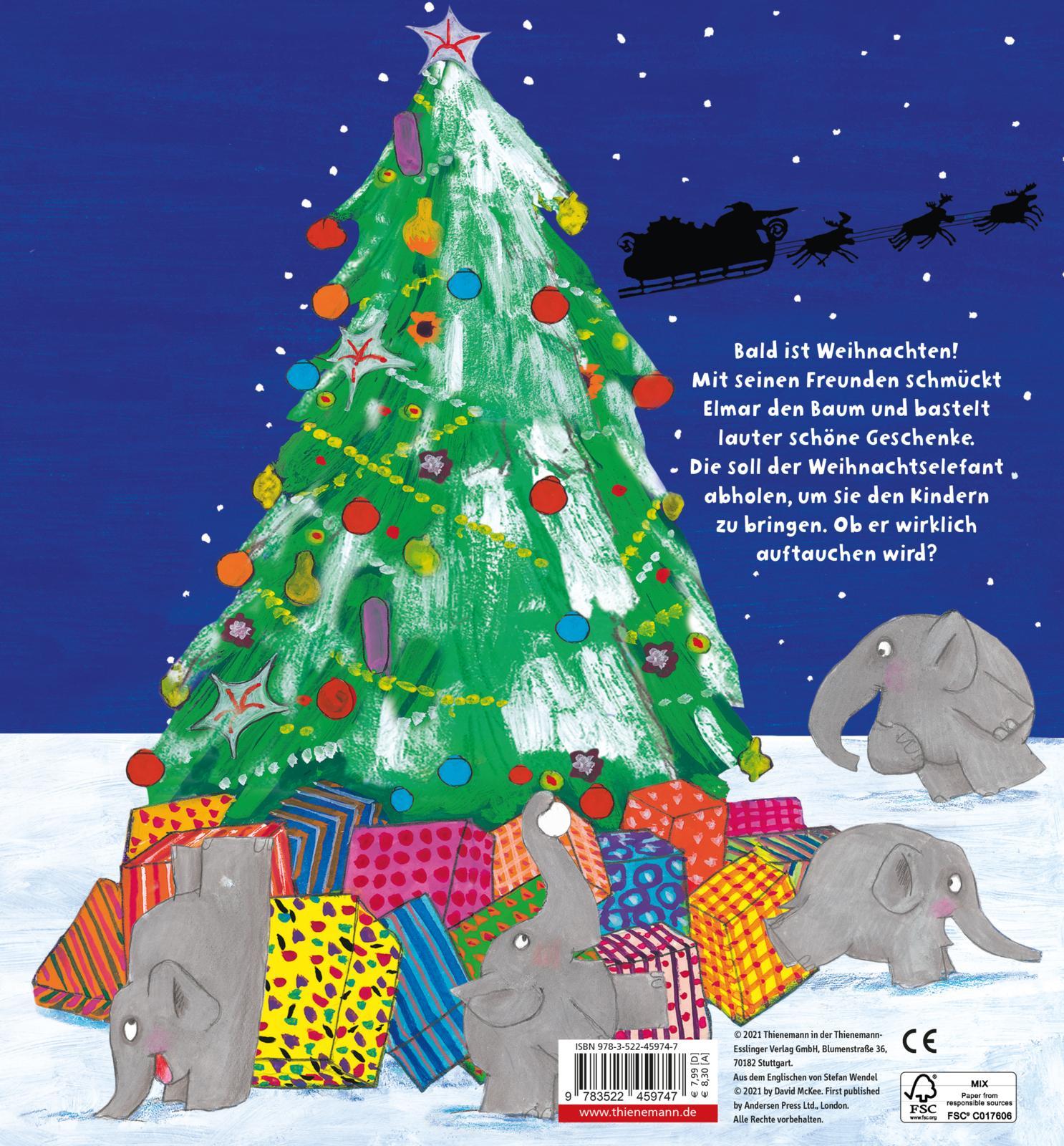 Rückseitencover Elmar: Elmar feiert Weihnachten