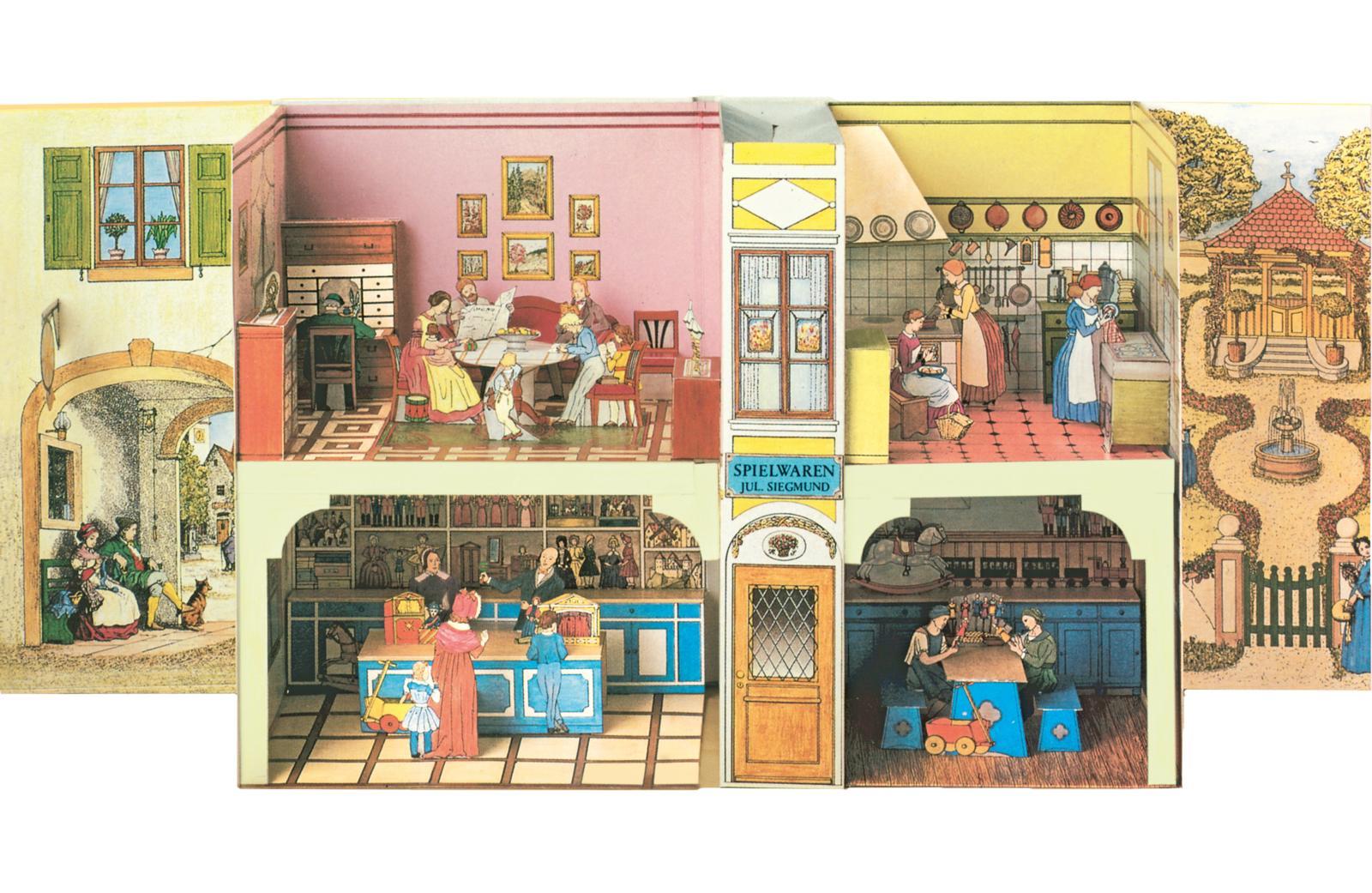 Beispielinhalt (Bild) Das Biedermeier-Spielzeughaus