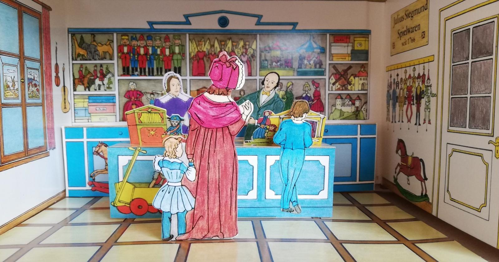 Beispielinhalt (Bild) Das Biedermeier-Spielzeughaus