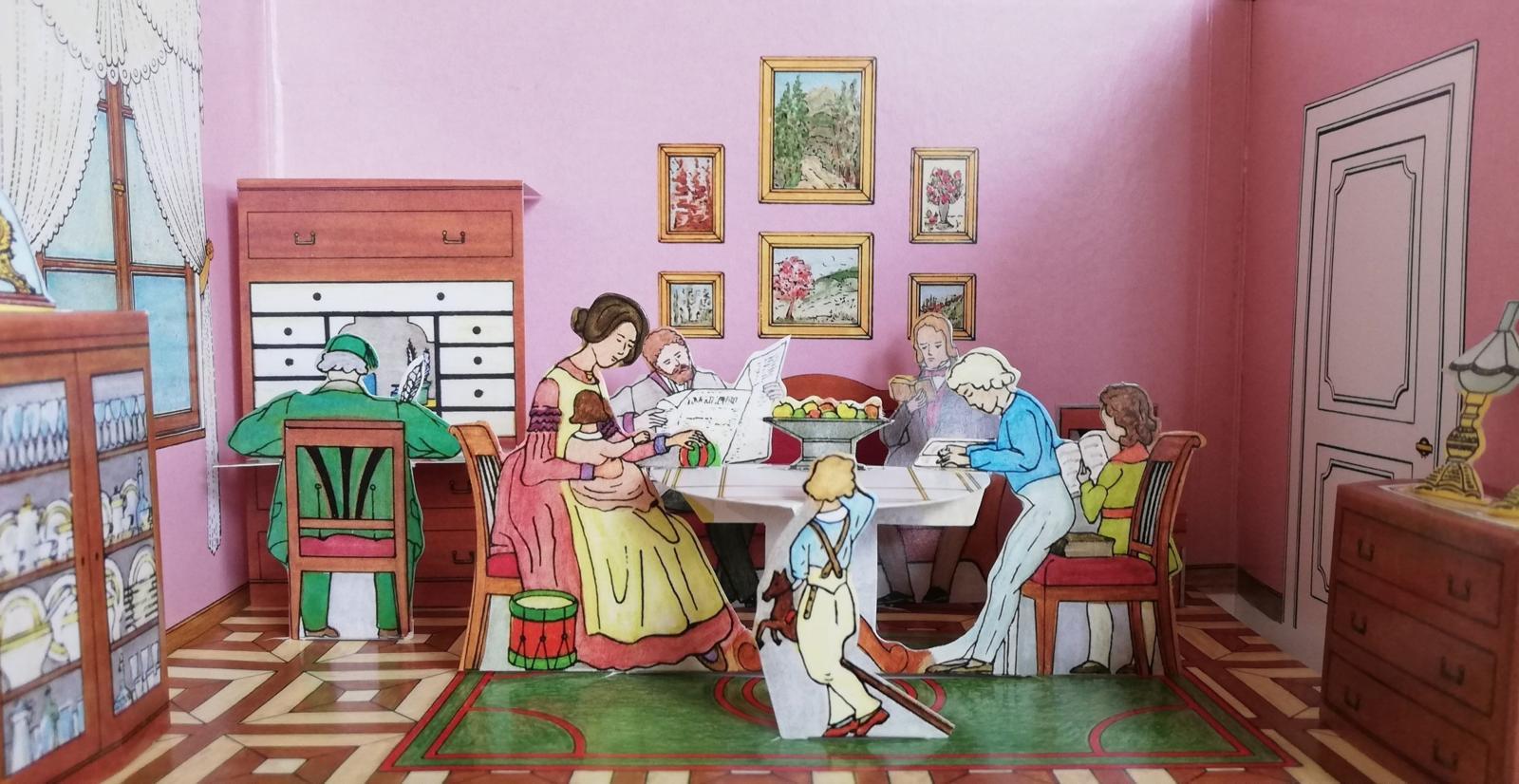 Beispielinhalt (Bild) Das Biedermeier-Spielzeughaus