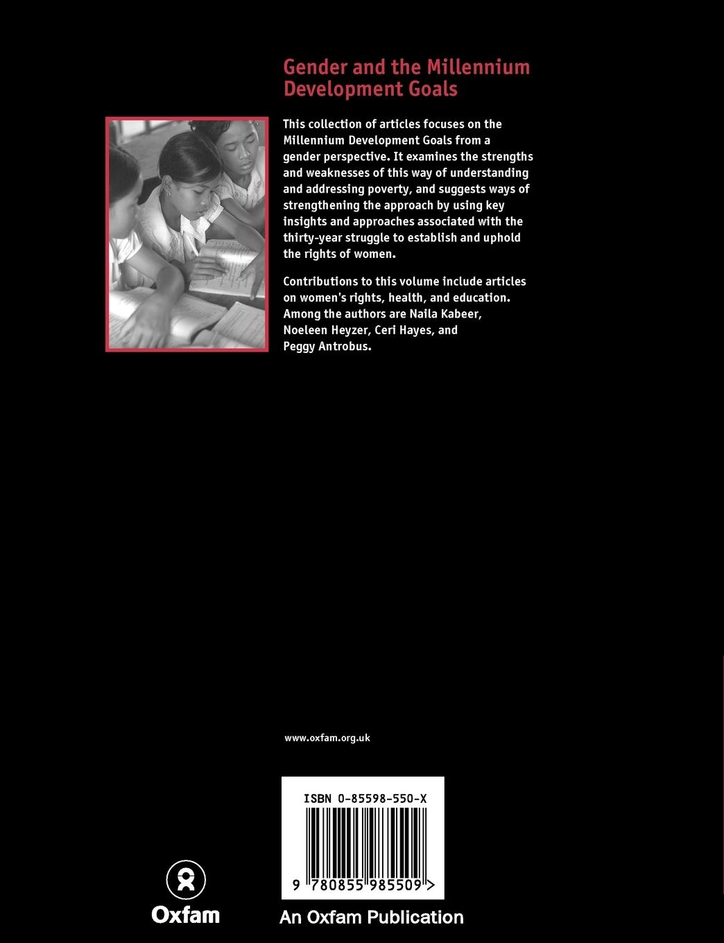 Rückseitencover Gender and the Millennium Development Goals