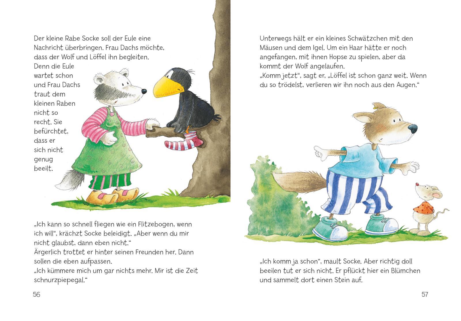 Beispielinhalt (Bild) Der kleine Rabe Socke: 25 allerbeste Vorlesegeschichten