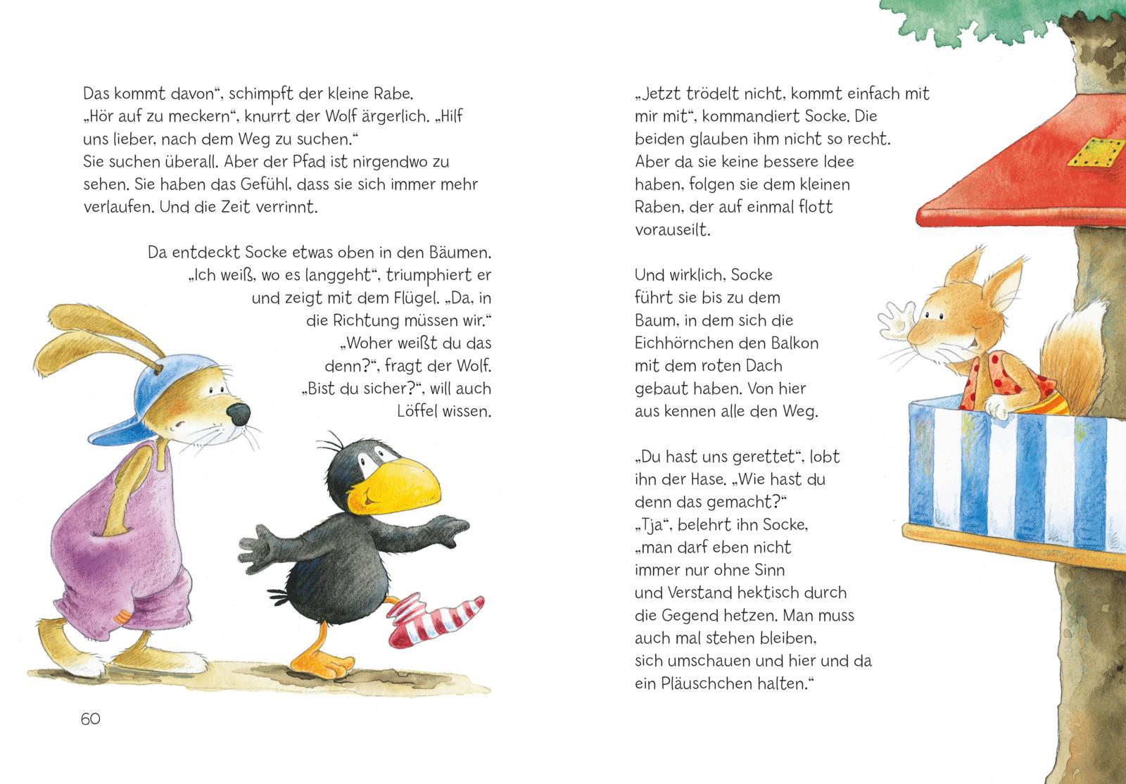 Beispielinhalt (Bild) Der kleine Rabe Socke: 25 allerbeste Vorlesegeschichten
