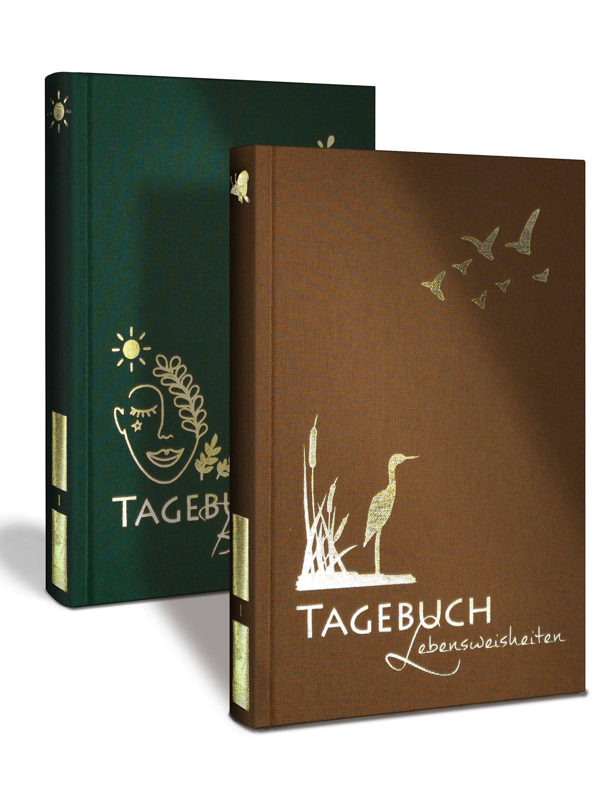 Beispielinhalt (Bild) Tagebuch illustriert mit Aquarellmalerei und schönen Sprüchen zum Nachdenken