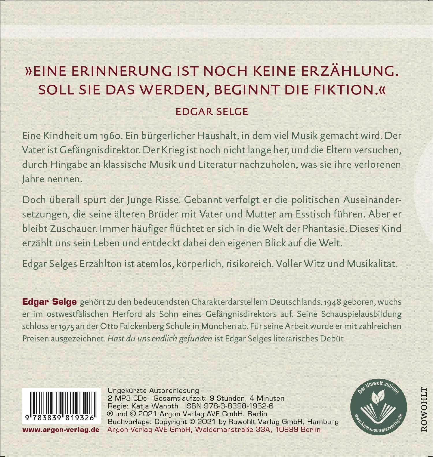 Rückseitencover Hast du uns endlich gefunden
