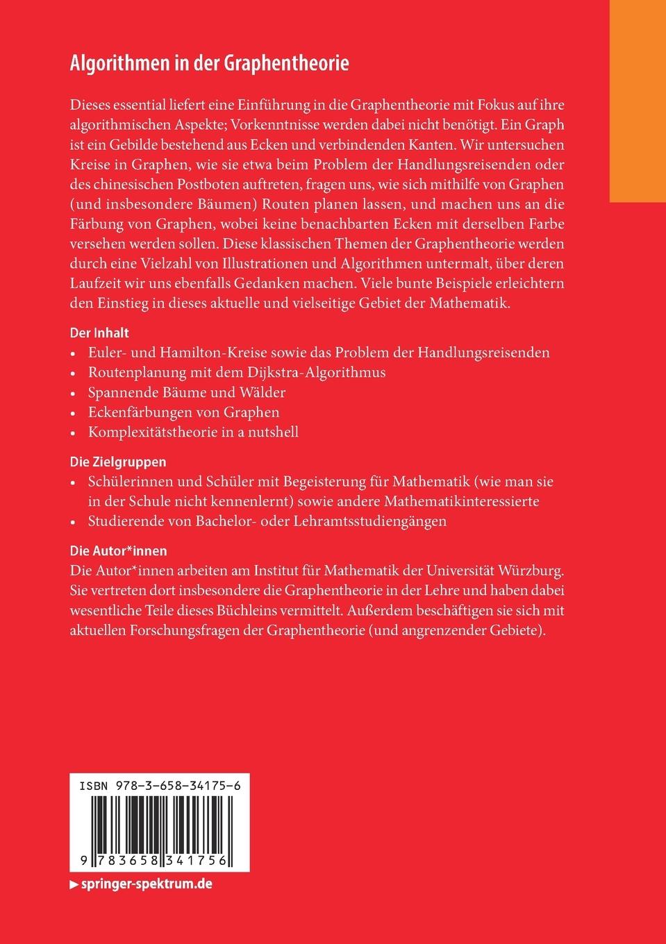 Rückseitencover Algorithmen in der Graphentheorie