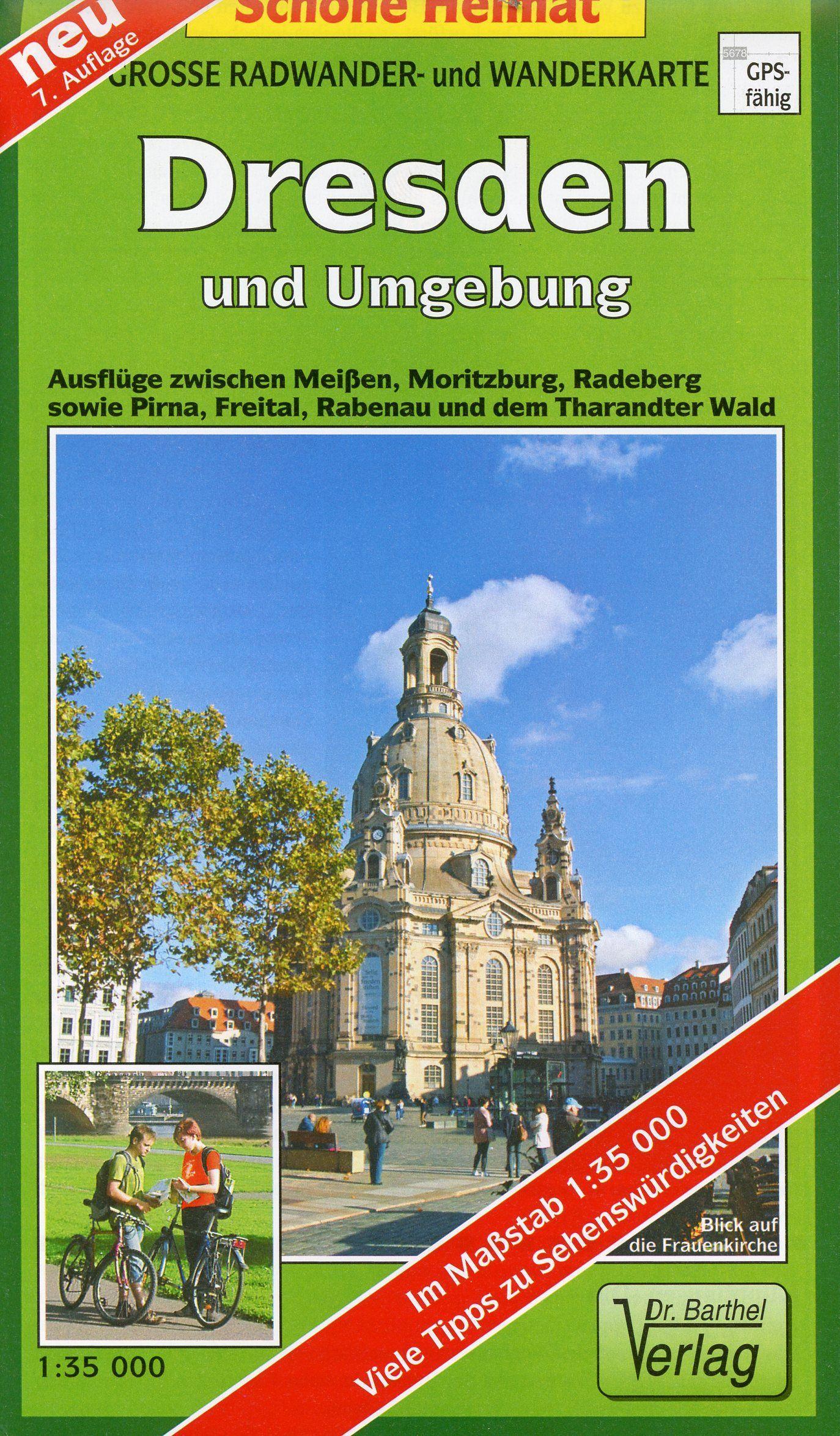 Vorderes Coverbild Dresden und Umgebung 1 : 35 000. Radwander- und Wanderkarte