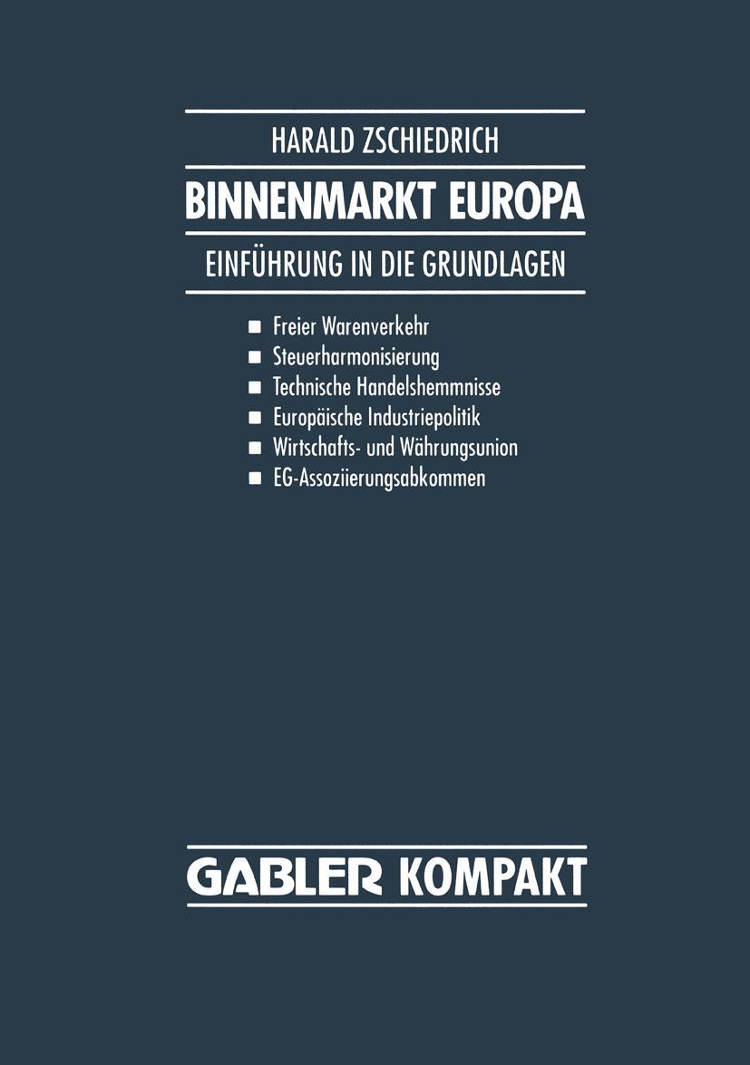 Vorderes Coverbild Binnenmarkt Europa