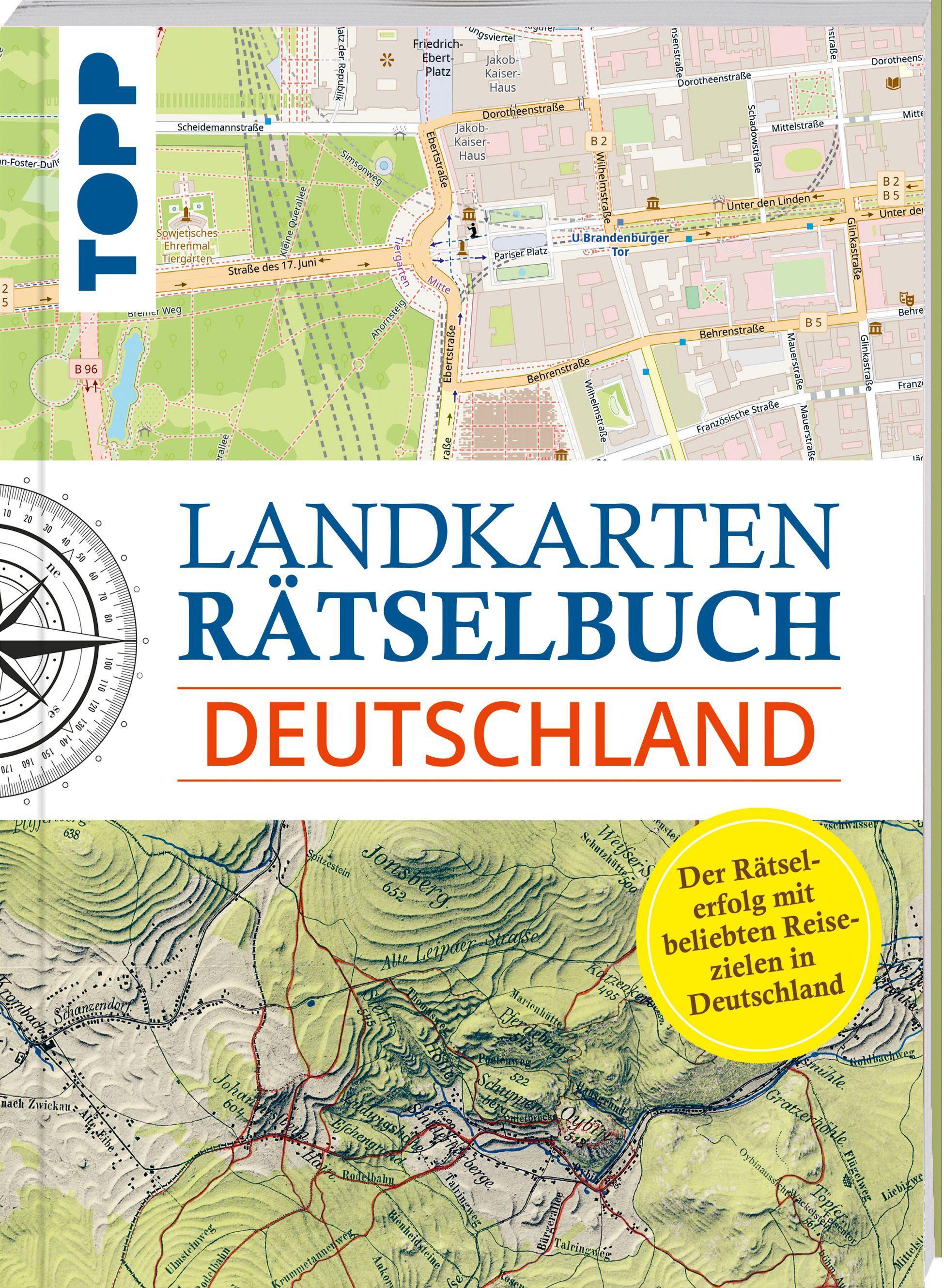 Vorderes Coverbild Landkarten Rätselbuch - Deutschland