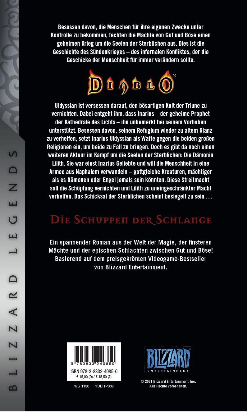 Rückseitencover Diablo: Sündenkrieg Buch 2 - Die Schuppen der Schlange
