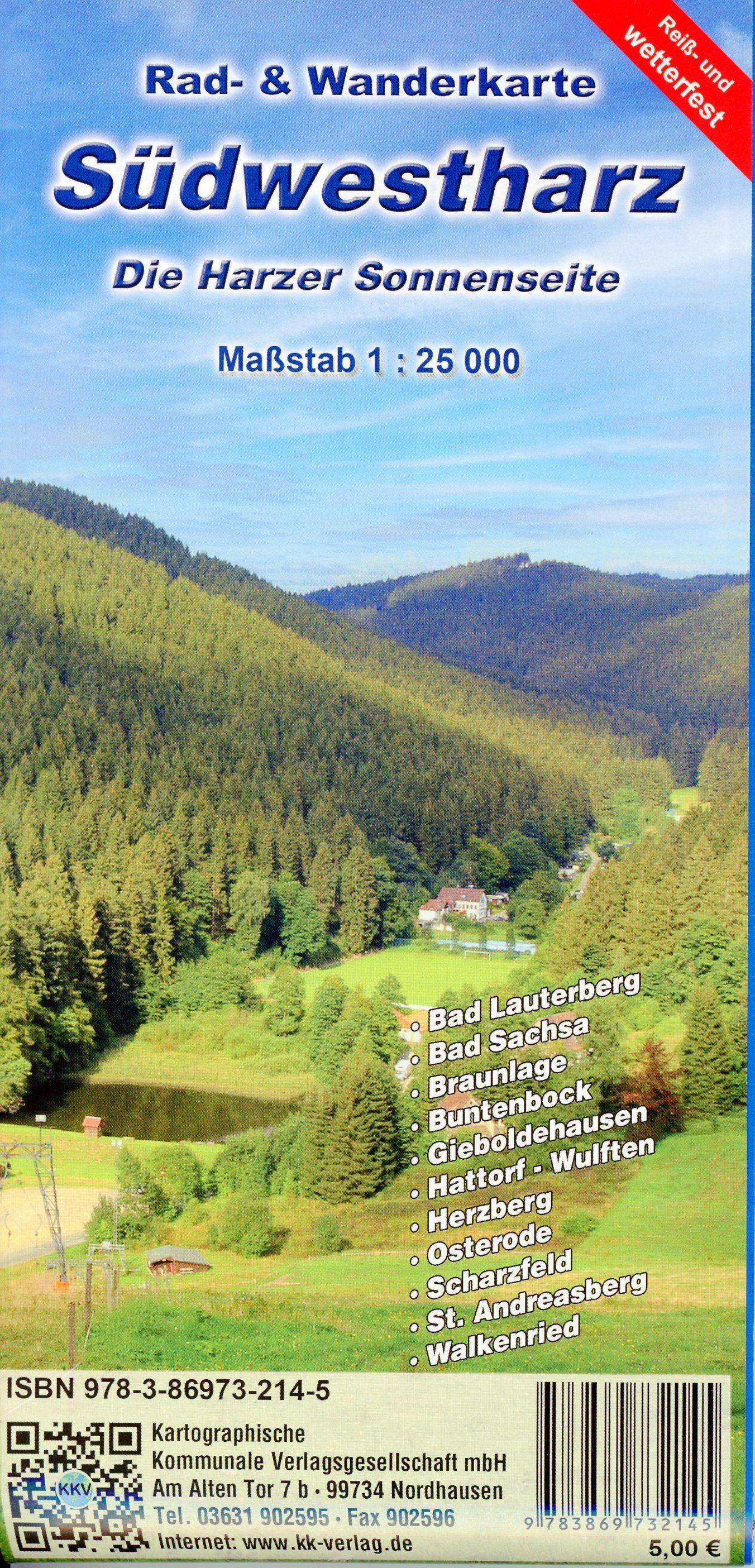 Vorderes Coverbild Südwestharz - Die Harzer Sonnenseite 1 : 25 000