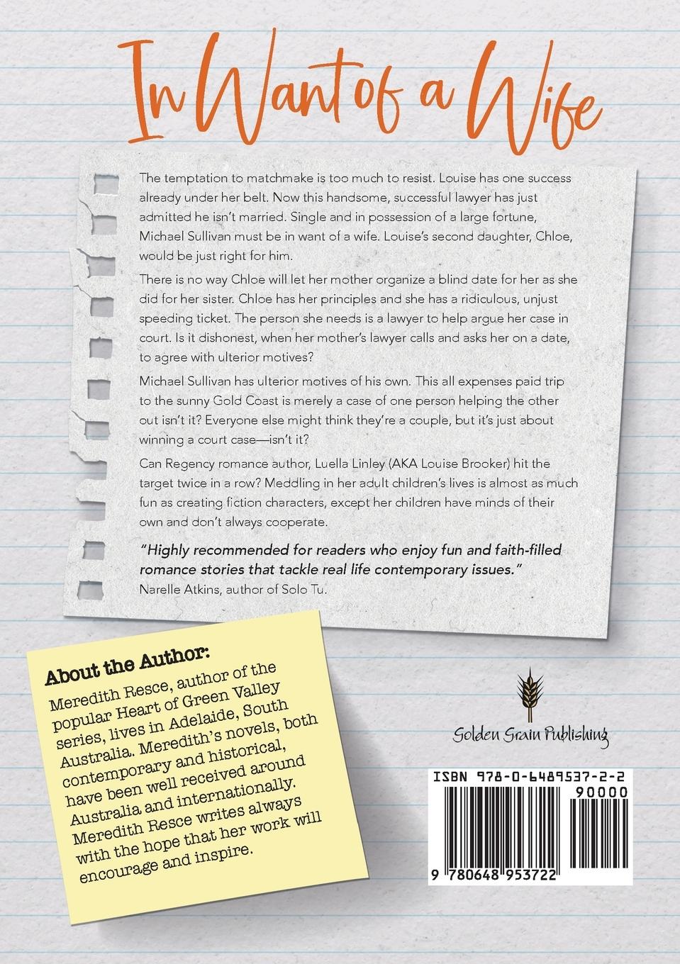 Rückseitencover In Want of a Wife