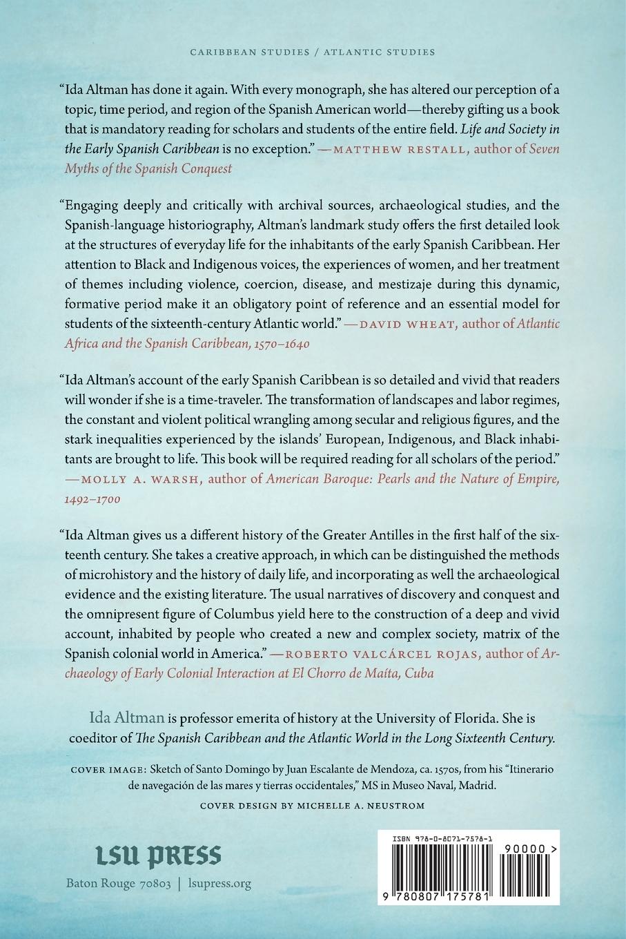 Rückseitencover Life and Society in the Early Spanish Caribbean