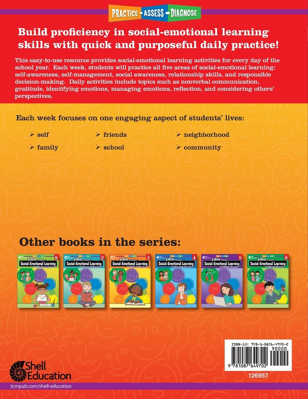 Rückseitencover 180 Days of Social-Emotional Learning for First Grade