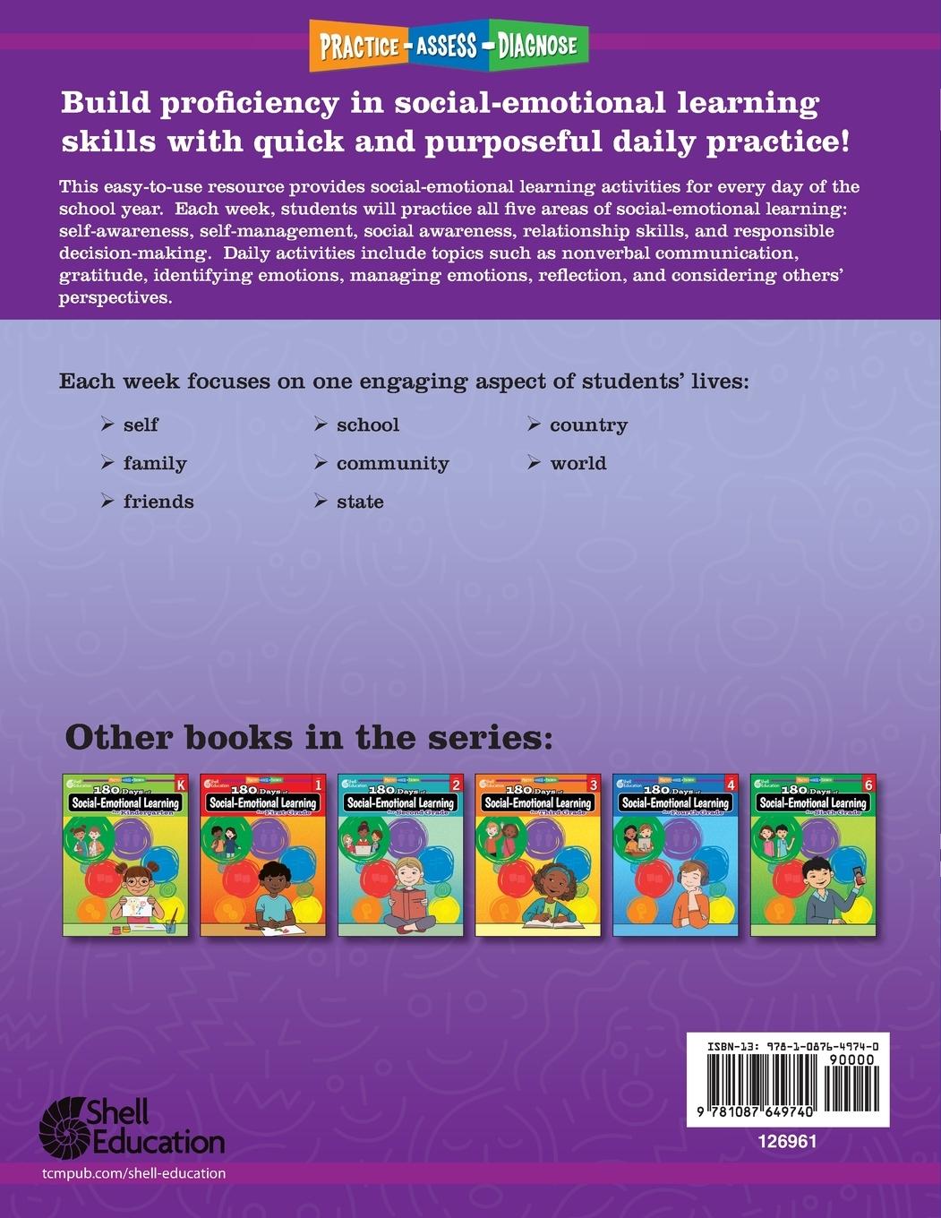 Rückseitencover 180 Days of Social-Emotional Learning for Fifth Grade