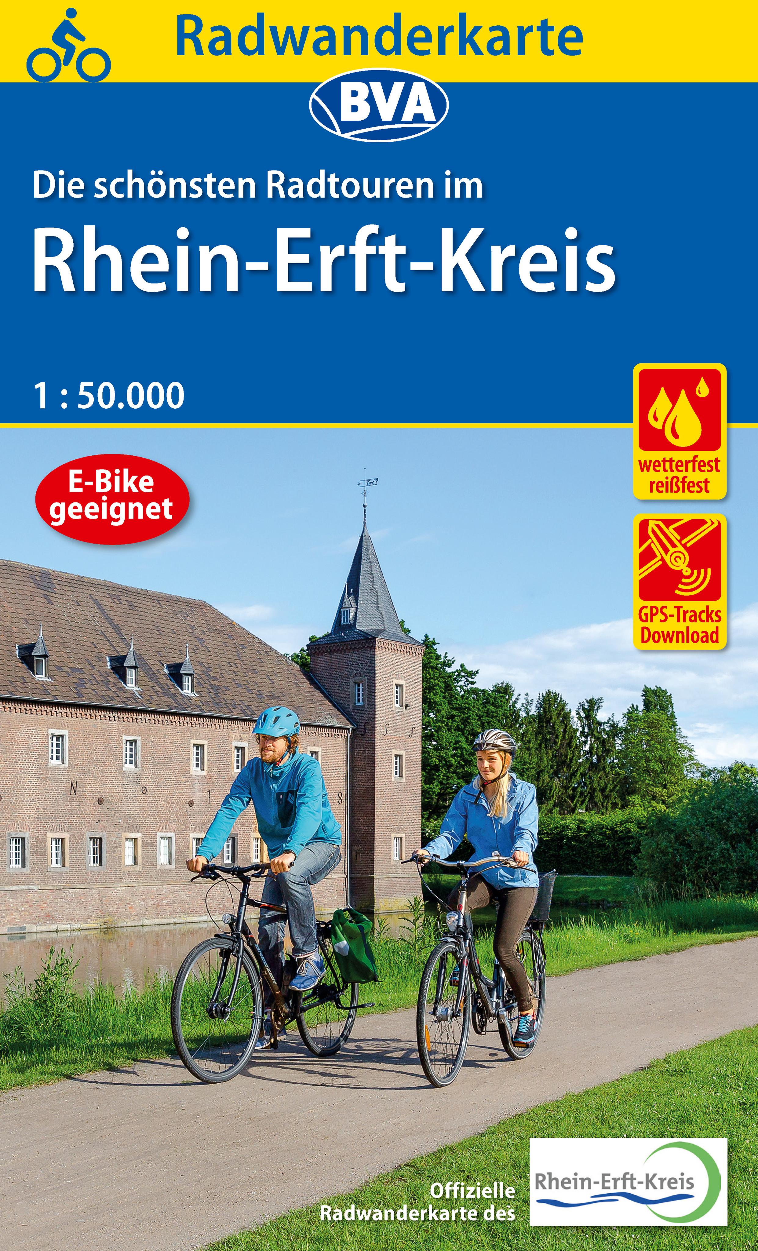 Vorderes Coverbild Radwanderkarte BVA  Die schönsten Radtouren im Rhein-Erft-Kreis 1:50.000, reiß- und wetterfest, GPS-Tracks Download