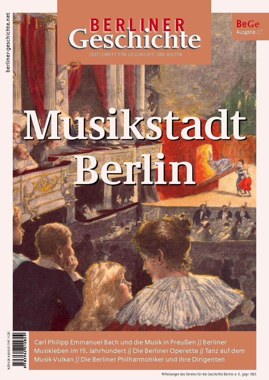 Vorderes Coverbild Berliner Geschichte - Zeitschrift für Geschichte und Kultur