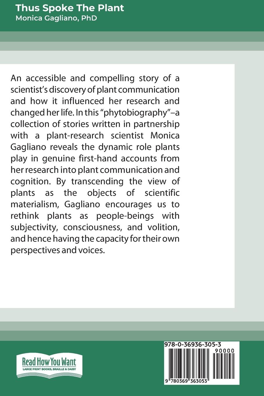 Rückseitencover Thus Spoke the Plant