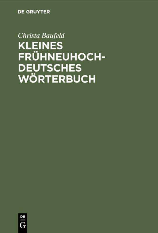 Vorderes Coverbild Kleines frühneuhochdeutsches Wörterbuch