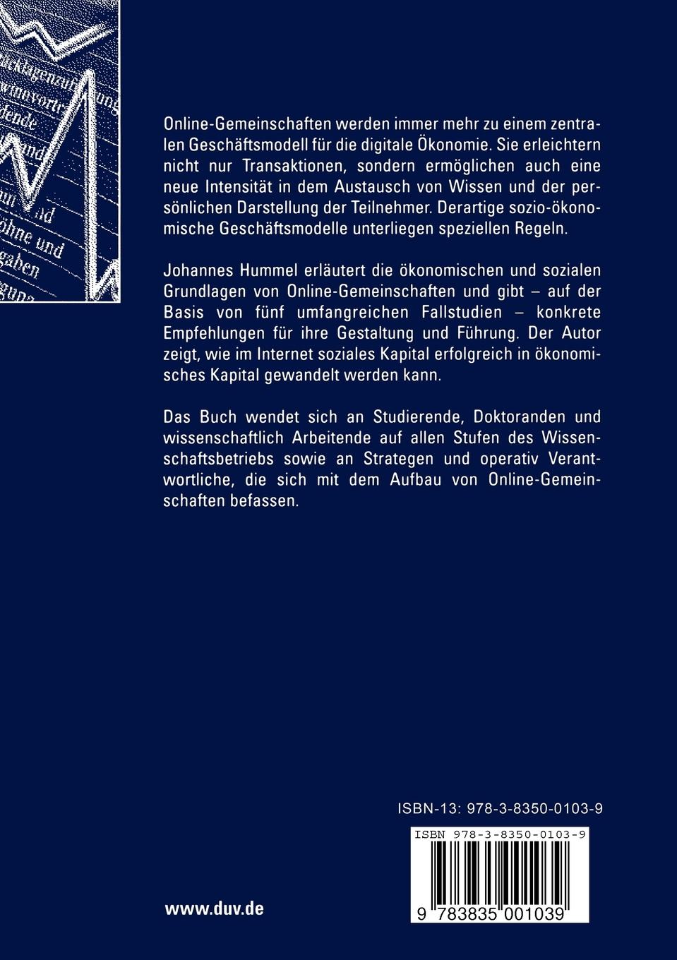 Rückseitencover Online-Gemeinschaften als Geschäftsmodell