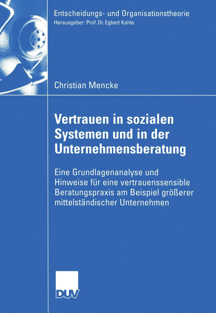 Vorderes Coverbild Vertrauen in Sozialen Systemen und in der Unternehmensberatung