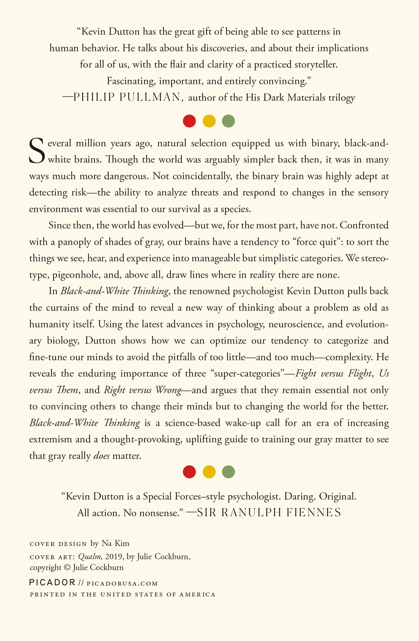 Rückseitencover Black-and-White Thinking