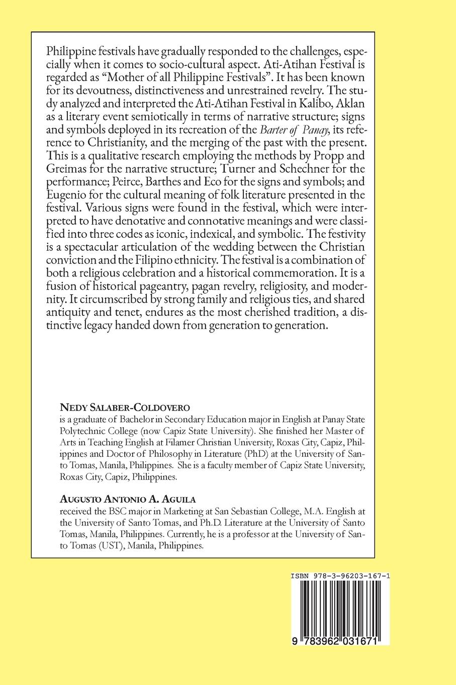 Rückseitencover The Ati-Atihan Festival in Kalibo, Aklan, Philippines as a Literary Event