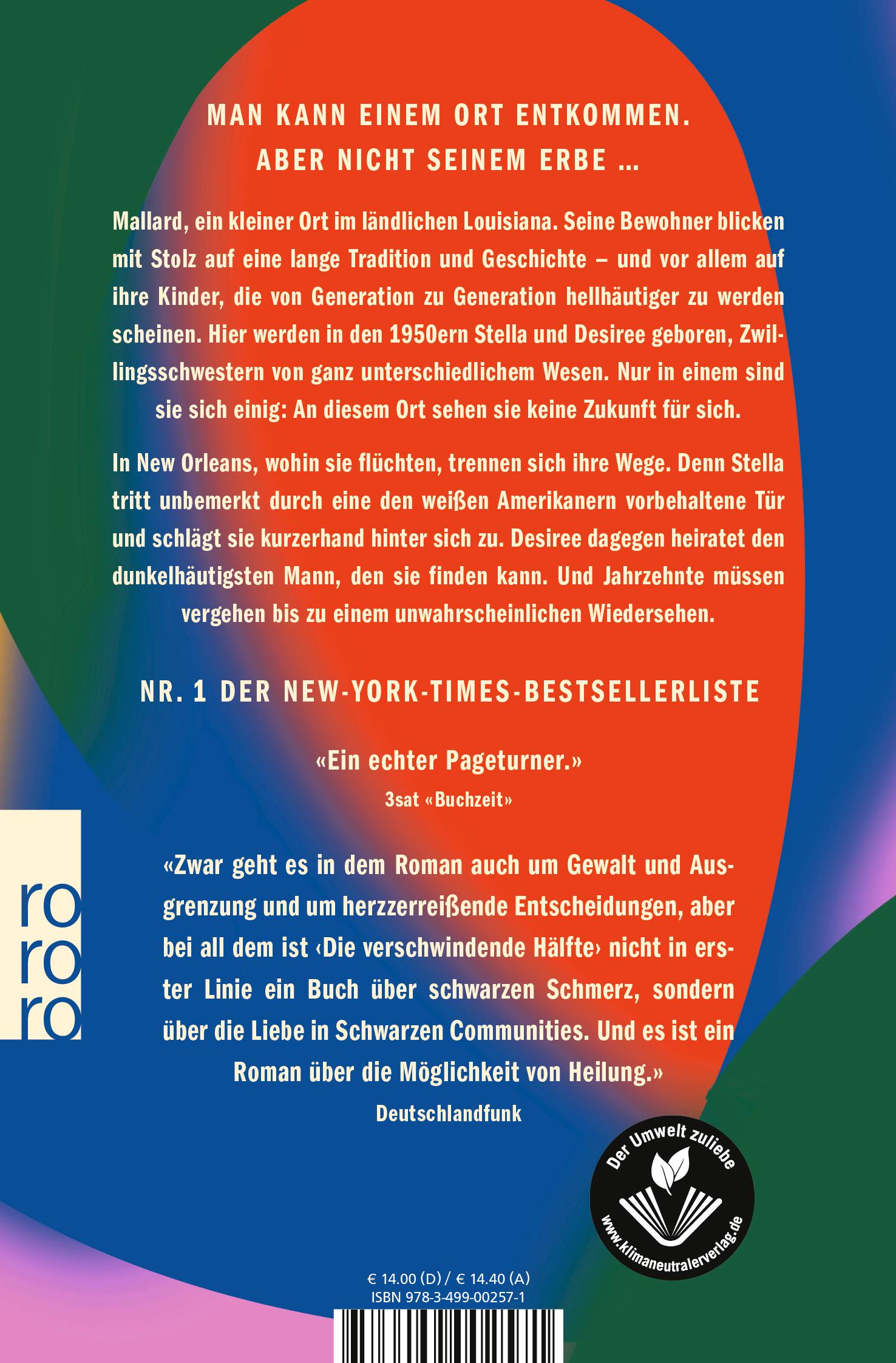 Rückseitencover Die verschwindende Hälfte