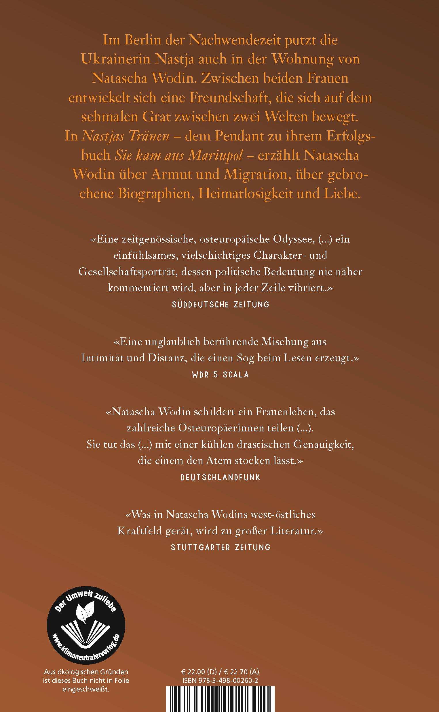 Rückseitencover Nastjas Tränen