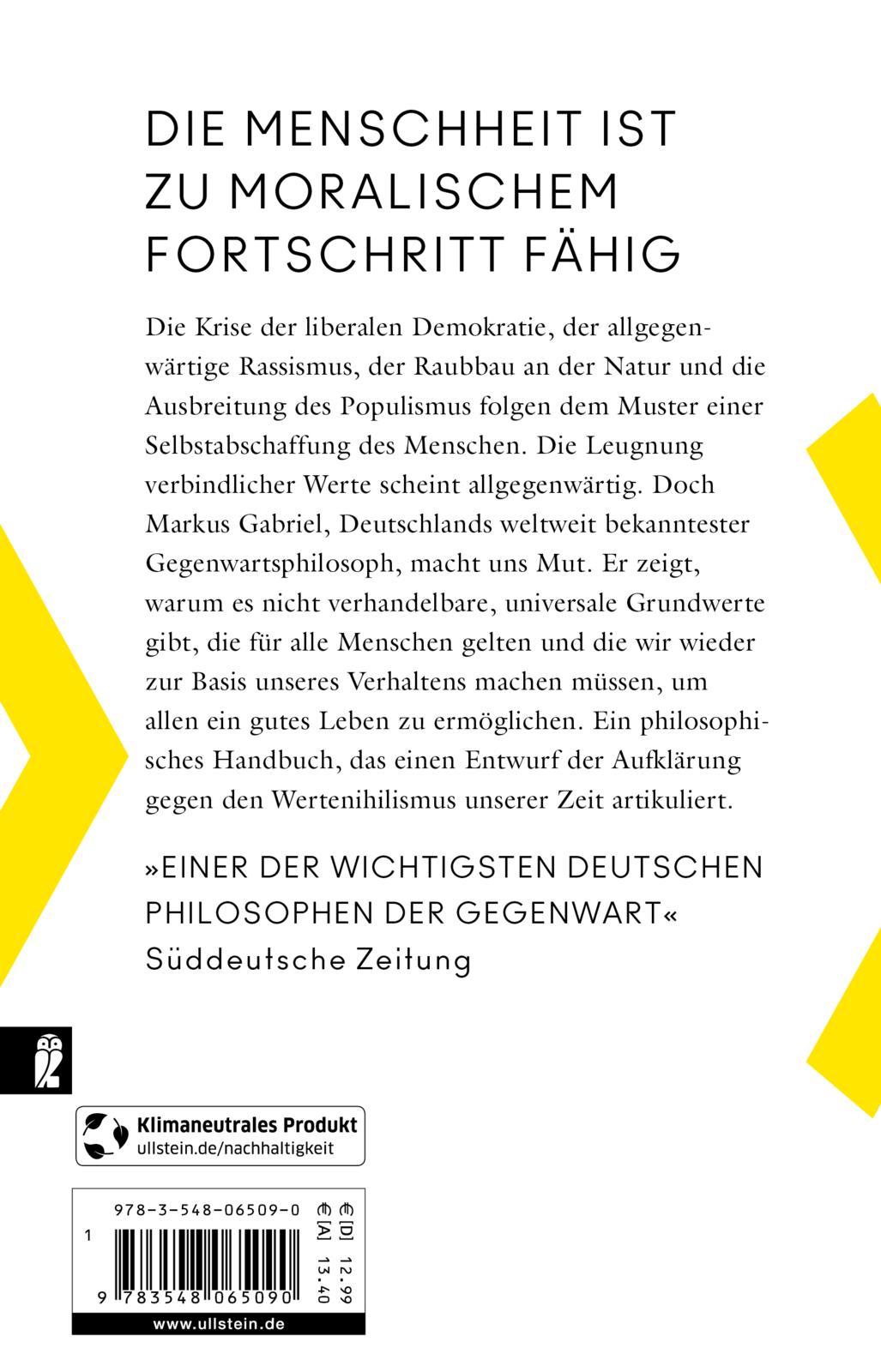Rückseitencover Moralischer Fortschritt in dunklen Zeiten