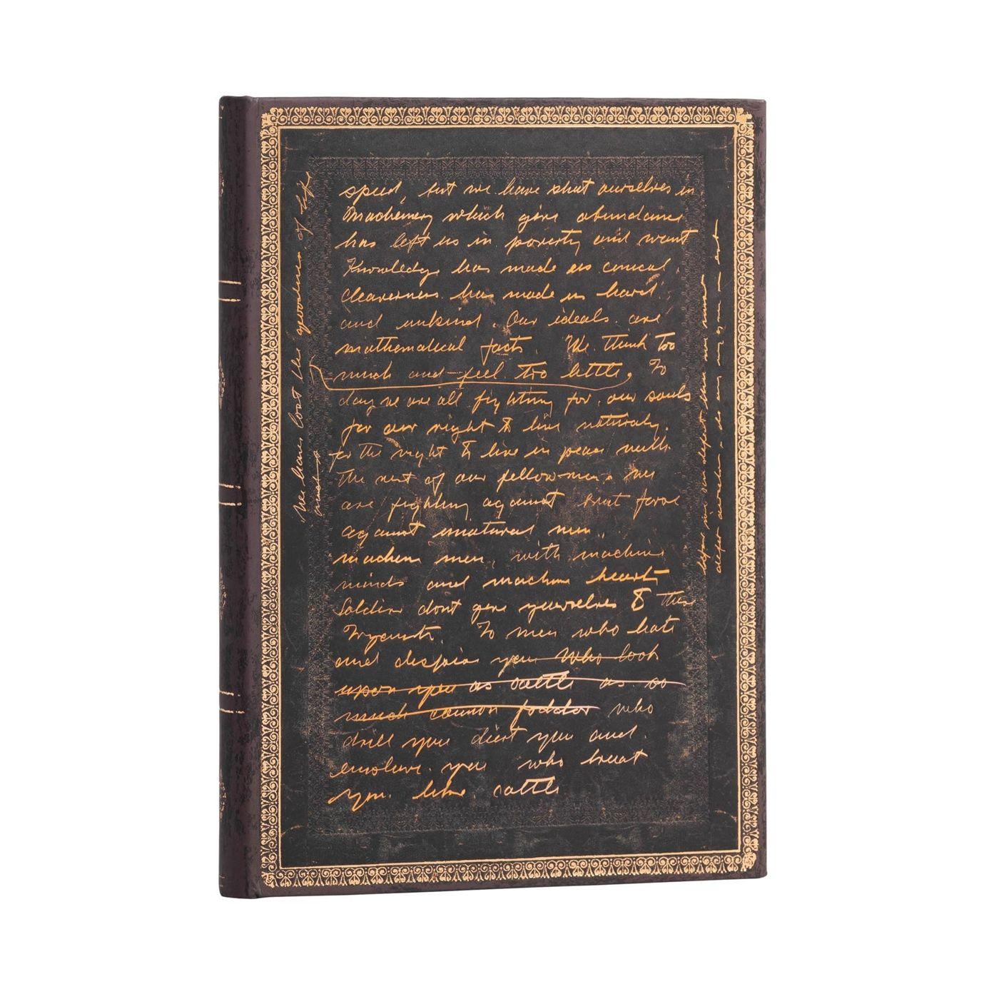 Vorderes Coverbild Hardcover Notizbuch Hommage an Charlie Chaplin Midi Liniert