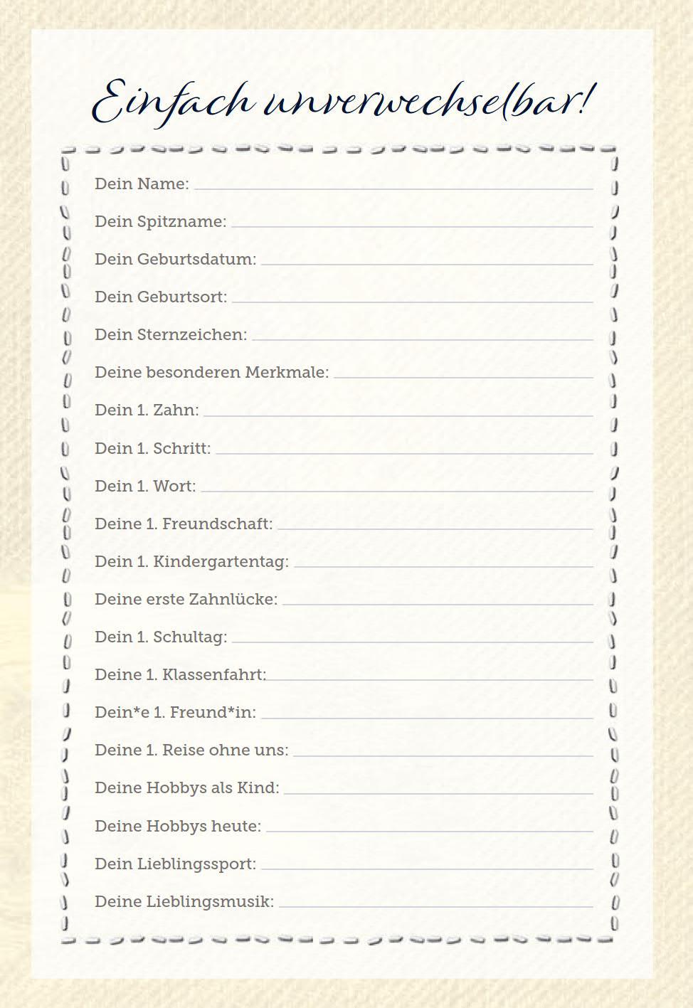 Beispielinhalt (Bild) Von null auf 18! Deine Kindheit und Jugend