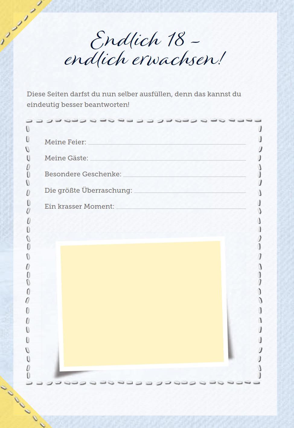 Beispielinhalt (Bild) Von null auf 18! Deine Kindheit und Jugend
