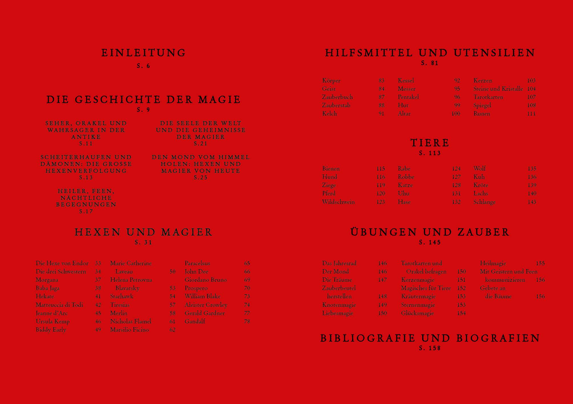 Beispielinhalt (Bild) Das Handbuch für Zauberlehrlinge und Hexenanfänger
