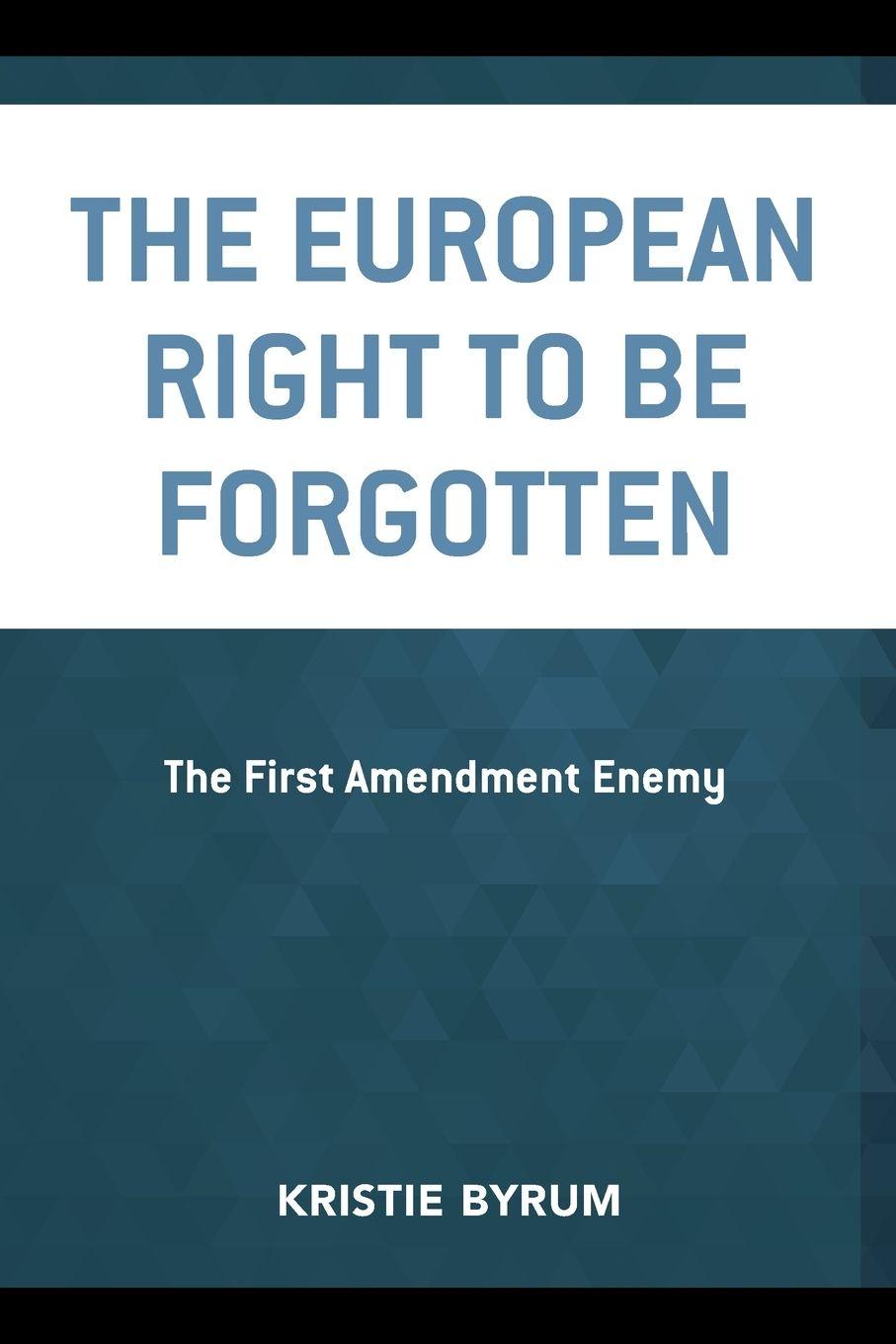 Vorderes Coverbild European Right to Be Forgotten