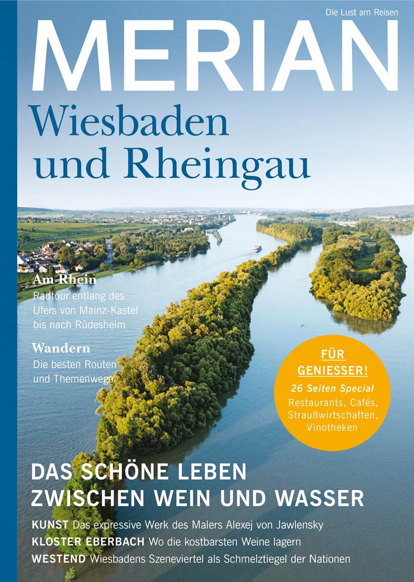 Vorderes Coverbild MERIAN Magazin Wiesbaden und der Rheingau 10/21