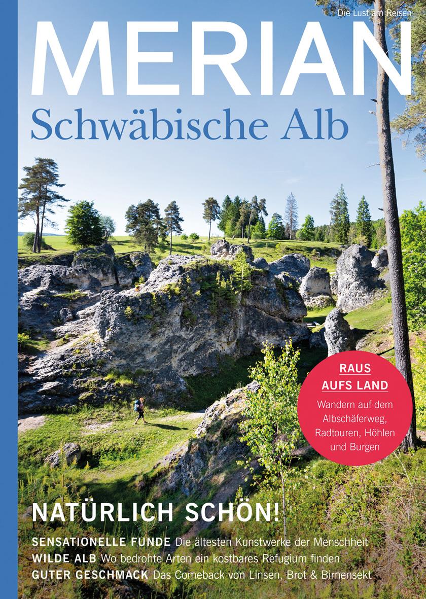 Vorderes Coverbild MERIAN Magazin Schwäbische Alb 1/22