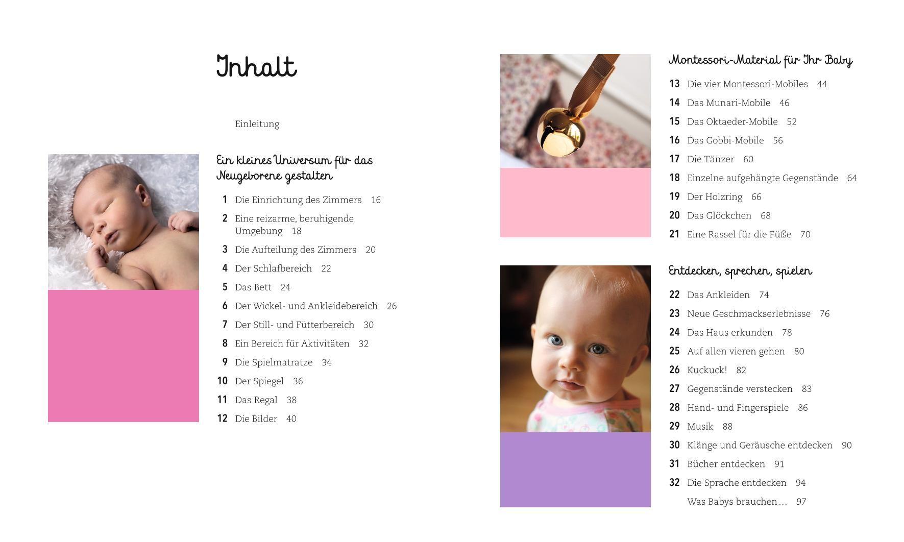 Beispielinhalt (Bild) 60 Montessori-Ideen für mein Baby
